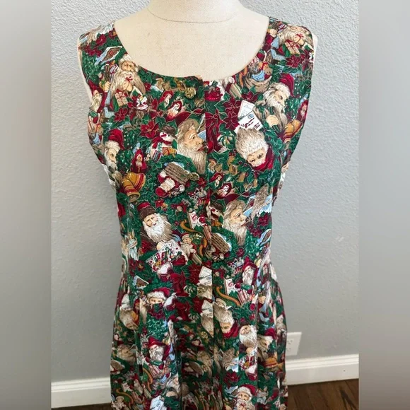 Vintage Pam's Closet Christmas Old World Santa Holiday Dress - Picture 2 of 8